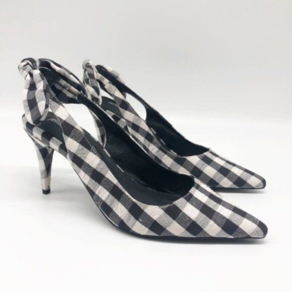Jeffrey Campbell Cindy Gingham Slingback Pumps – Retro Chic with a Modern Twist​ - Picture 1 of 8